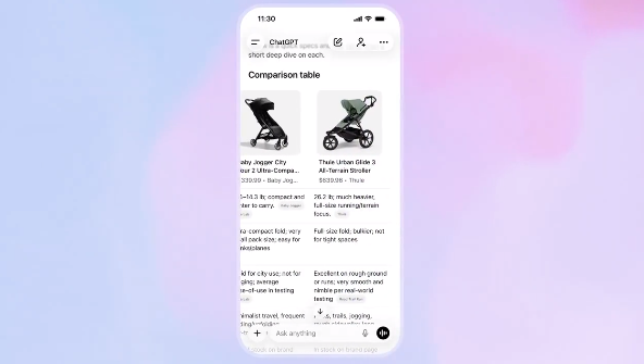 OpenAI推出ChatGPT购物研究功能：数分钟内生成购物指南