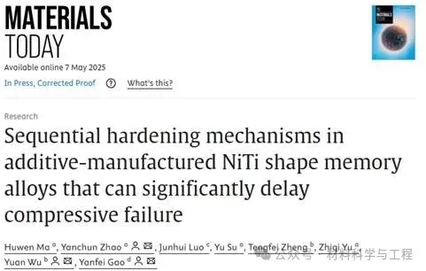 增材制造形状记忆合金多尺度顺序强化机制