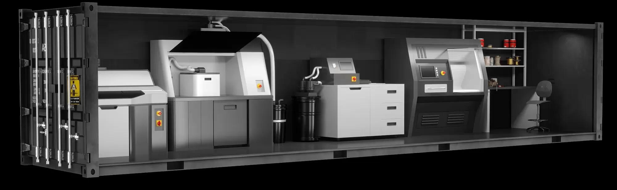 类似于Firestorm Labs的野外3D打印平台，可显著提升无人机等战略物资的现场准备速度