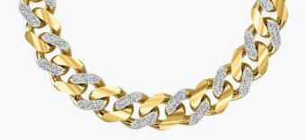 通过3D打印和数字化自动化技术，使得“Monaco Chain”项链重量比同规格的实心项链更轻、更结实