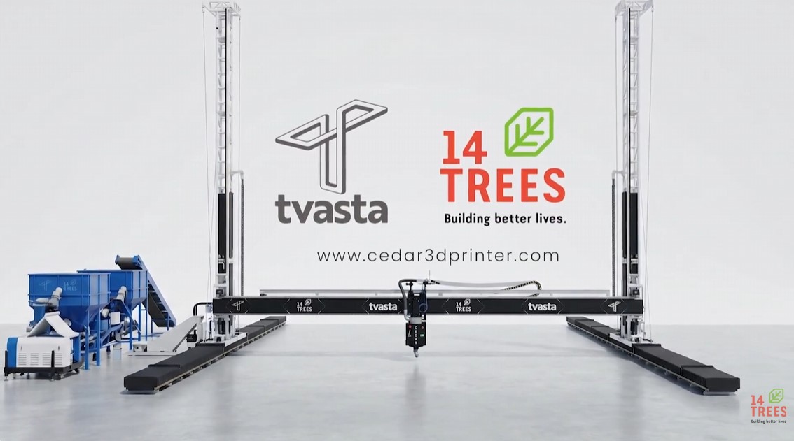 14Trees和Tvasta联合推出用于偏远地区的建筑3D打印机