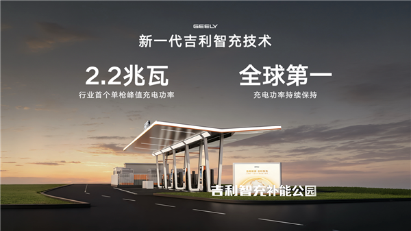 吉利新一代AI补能技术发布：单枪峰值功率2.2兆瓦全球第一！