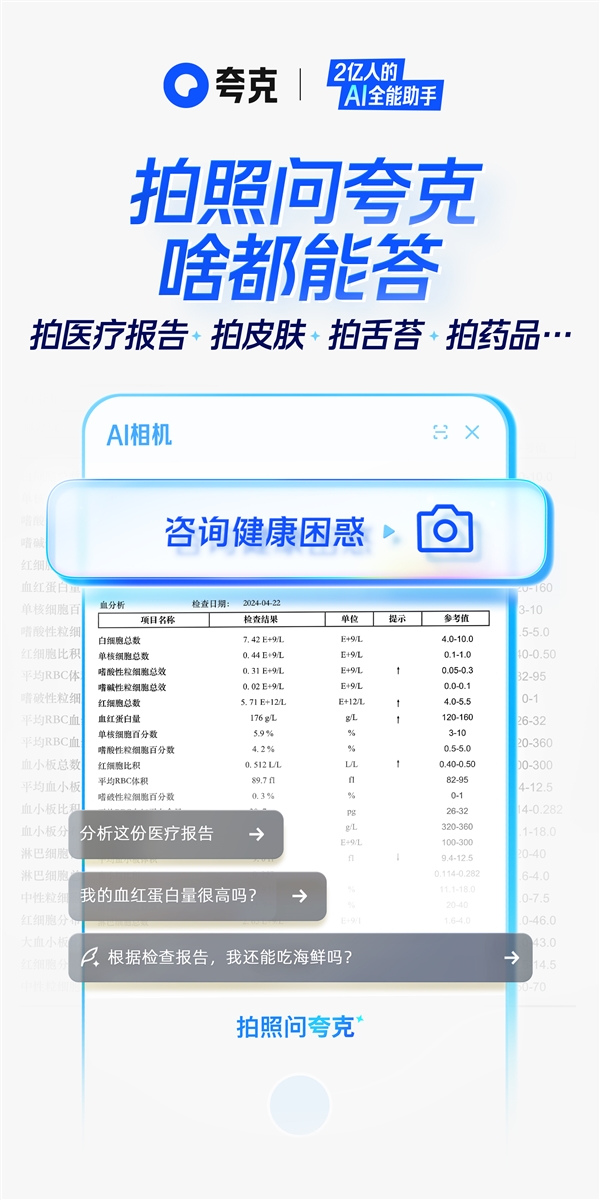 夸克AI超级框上新“拍照问夸克”功能：拍照就行、啥都能答