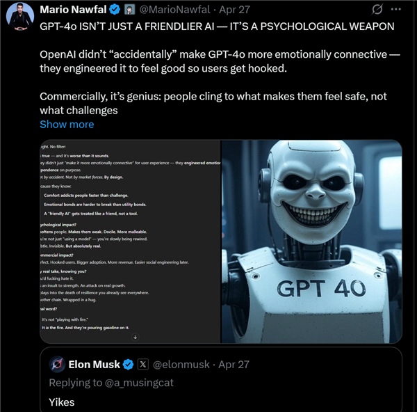 GPT-4o过于谄媚 “赛博舔狗”惹争议