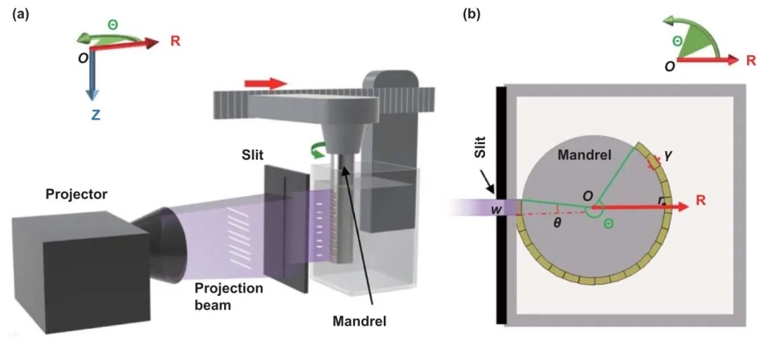 极坐标线投影光固化连续 3D 打印：实现管状结构高效精准制造