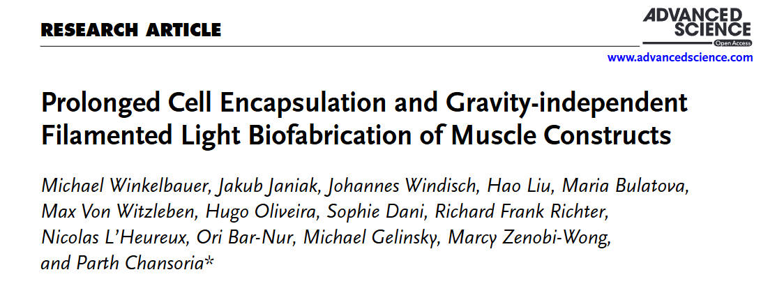 苏黎世联邦理工实现微重力下肌肉组织3D打印
