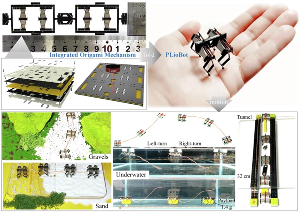 国防科大发布1.2克微型机器人：用折纸工艺打造 能跑能游还能钻弯道