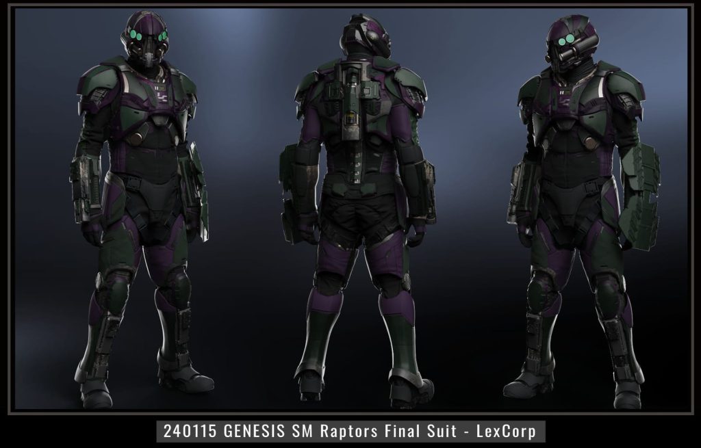 莱克斯公司猛禽装甲的设计图