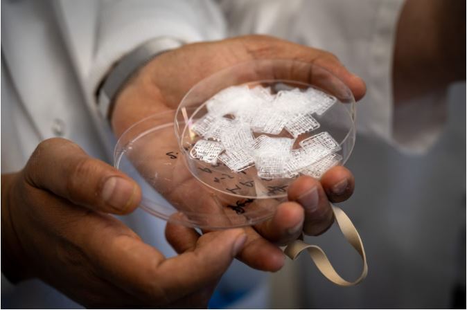 阿利姆佩蒂（Alimperti）使用专门的3D打印机来制作她基于果胶的骨移植物