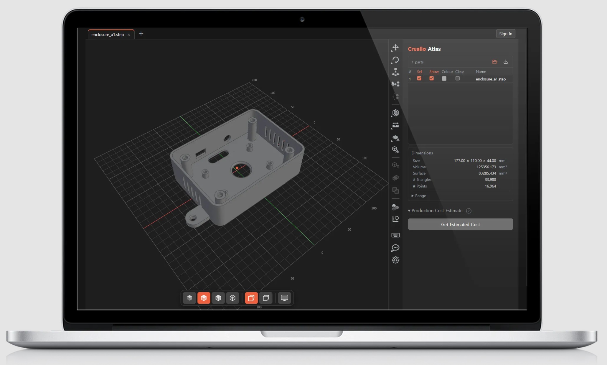 Creallo推出免费3D模型查看器Atlas：支持13种文件格式，内置成本估算功能